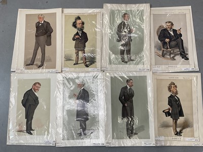 Lot 252 - Group of period Vanity Fair lithographic prints of notable Americans, artists and bankers, by Spy Ape and others. (18)