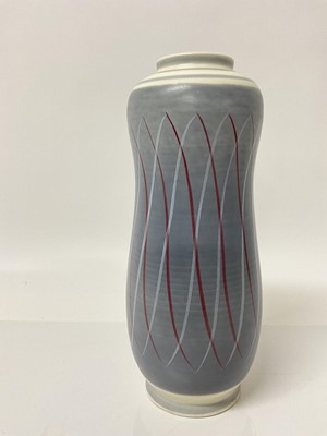 Lot 1095 - Poole pottery freeform vase decorated in the PRP pattern, 27.5cm high