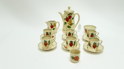 Lot 1232 - Royal Doulton 16 piece Art Deco coffee set, Gem pattern D5285