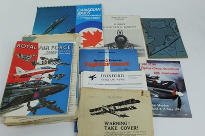 Lot 804 - Collection of aircraft ephemera to include Royal Air Force year book 1975, No. 83 group 1943/5, histories of 331 and 333 squadron and other RAF related ephemera (1 box file)