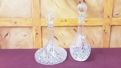 Lot 1237 - Good quality Thomas Webb finest crystal Ship's decanter in original box, together with another decanter (2)