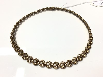 Lot 210 - 9ct gold fancy link necklace