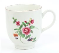 Lot 193 - 18th century Worcester polychrome coffee cup...