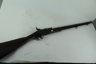 Lot 913 - Victorian Snider rifle with British ordinance stamps, walnut stock and steel ramrod.