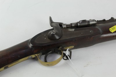 Lot 913 - Victorian Snider rifle with British ordinance stamps, walnut stock and steel ramrod.