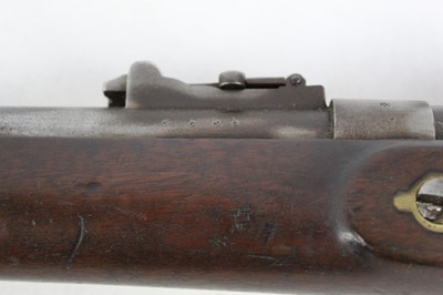 Lot 913 - Victorian Snider rifle with British ordinance stamps, walnut stock and steel ramrod.