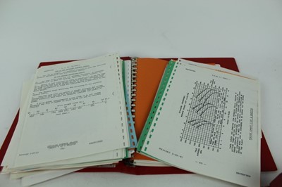 Lot 811 - Interesting group of reproduced and bound Second World War parts catalogues and manuals and operational flight instructions for P-38H, P-38J, P-38L and F-5B, (5 items)