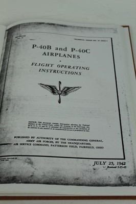 Lot 811 - Interesting group of reproduced and bound Second World War parts catalogues and manuals and operational flight instructions for P-38H, P-38J, P-38L and F-5B, (5 items)