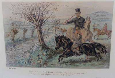 Lot 285 - Set of three John Leech hunting prints - The Noble Science, The Old Foxhunter and Hold Hard Master George, each in glazed frame