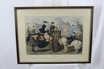 Lot 197 - Set of three John Leech hunting prints - The Noble Science, The Old Foxhunter and Hold Hard Master George, each in glazed frame