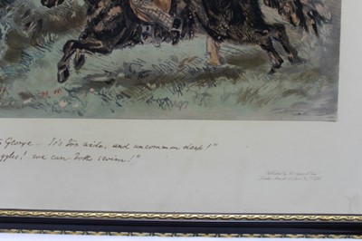 Lot 197 - Set of three John Leech hunting prints - The Noble Science, The Old Foxhunter and Hold Hard Master George, each in glazed frame