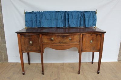 Lot 1149 - 19th century mahogany and lined inlaid serpentine sideboard