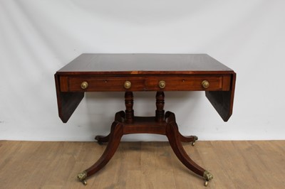 Lot 1447 - Regency mahogany and satinwood line inlaid sofa table