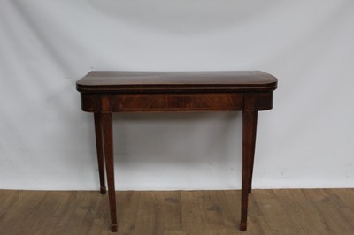 Lot 1211 - George III mahogany D-shaped card table