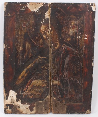 Lot 787 - 18th / 19th century Russian icon on pine panel