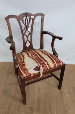 Lot 1037 - George III mahogany open armchair