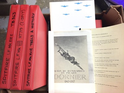 Lot 820 - Large quantity of assorted aircraft ephemera to include photographs, histories of aircraft and other items (qty)