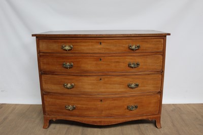 Lot 1187 - Regency mahogany four drawer bowfront chest