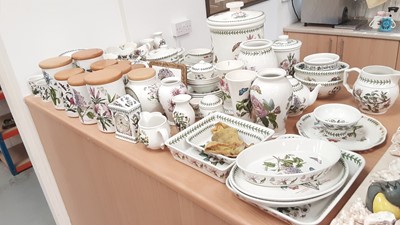 Lot 1243 - Large collection of Portmerion The Botanic Garden tableware including storage jars, plates, vases, teapot, bowls, jug etc - 105 pieces