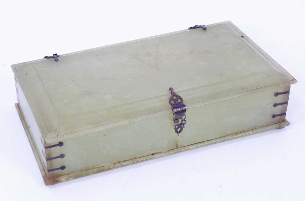 Lot 789 - 19th century Indian greenstone / jadeite casket