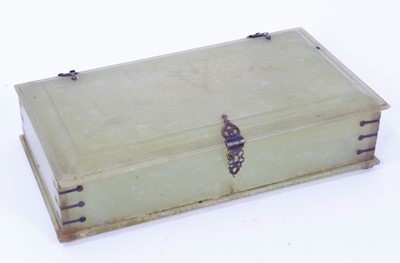 Lot 789 - 19th century Indian greenstone / jadeite casket