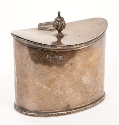 Lot 423 - George V Regency style tea caddy of navette form