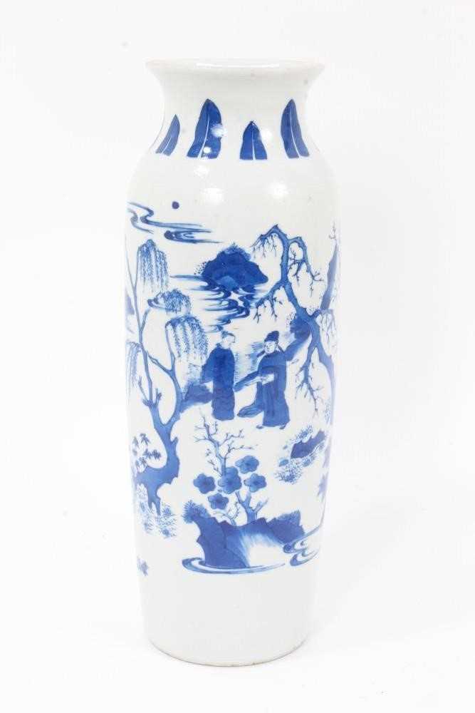 Lot 286 - Chinese Transitional-style blue and white porcelain sleeve vase