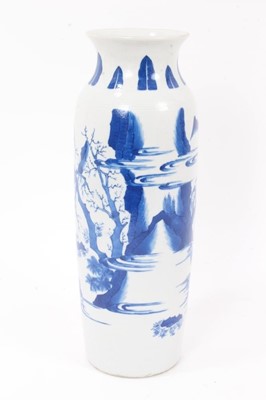 Lot 286 - Chinese Transitional-style blue and white porcelain sleeve vase