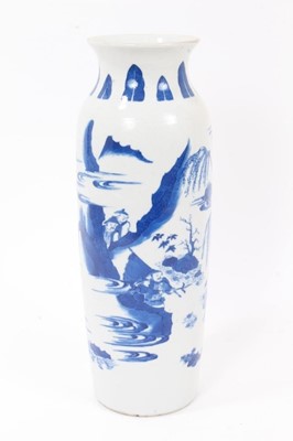 Lot 214 - Chinese Transitional-style blue and white porcelain sleeve vase