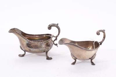 Lot 419 - Victorian silver sauce boat and one other sauce boat.