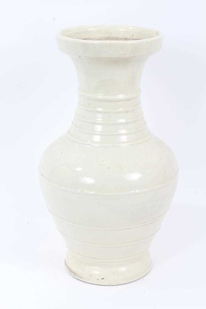 Lot 288 - Chinese monochrome crackle glazed baluster vase