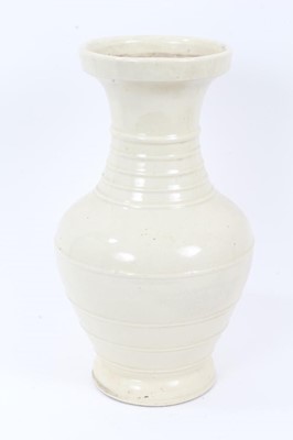 Lot 213 - Chinese monochrome crackle glazed baluster vase