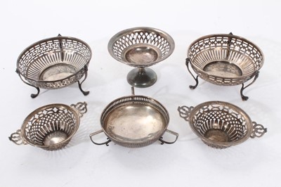 Lot 422 - Six various early 20th century pierced bon-bon dishes