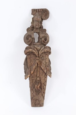 Lot 795 - Mid 17th century oak carving