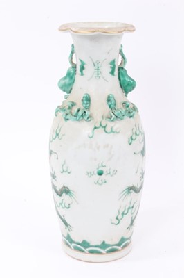 Lot 290 - Chinese green enamelled vase