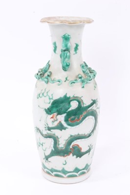 Lot 290 - Chinese green enamelled vase