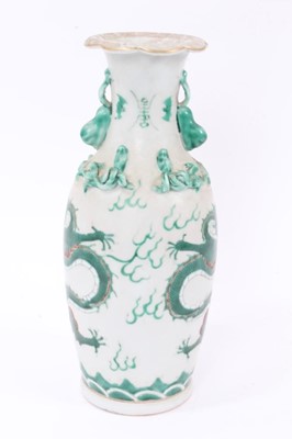 Lot 290 - Chinese green enamelled vase