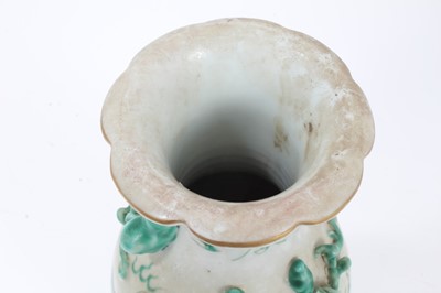 Lot 290 - Chinese green enamelled vase