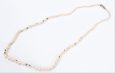 Lot 569 - Natural saltwater and cultured pearl necklace...