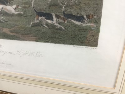Lot 245 - After Henry Calvert (1798-1869) coloured etching and aquatint - The meet of the Vine Hounds