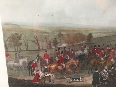 Lot 245 - After Henry Calvert (1798-1869) coloured etching and aquatint - The meet of the Vine Hounds