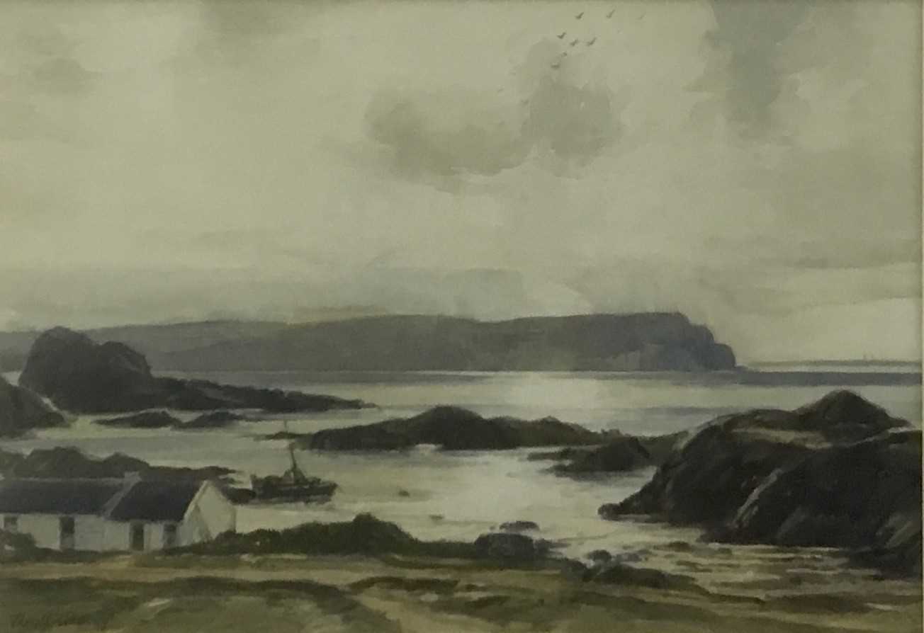 Lot 240 - Theodore John Gracey (1895-1959) watercolour, Irish crofters scene