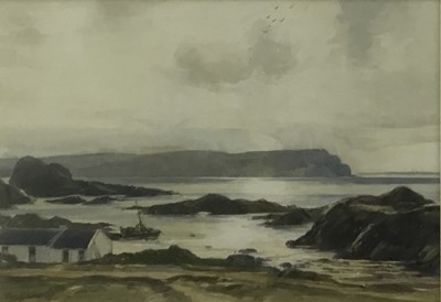 Lot 240 - Theodore John Gracey (1895-1959) watercolour, Irish crofters scene