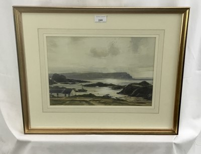 Lot 240 - Theodore John Gracey (1895-1959) watercolour, Irish crofters scene