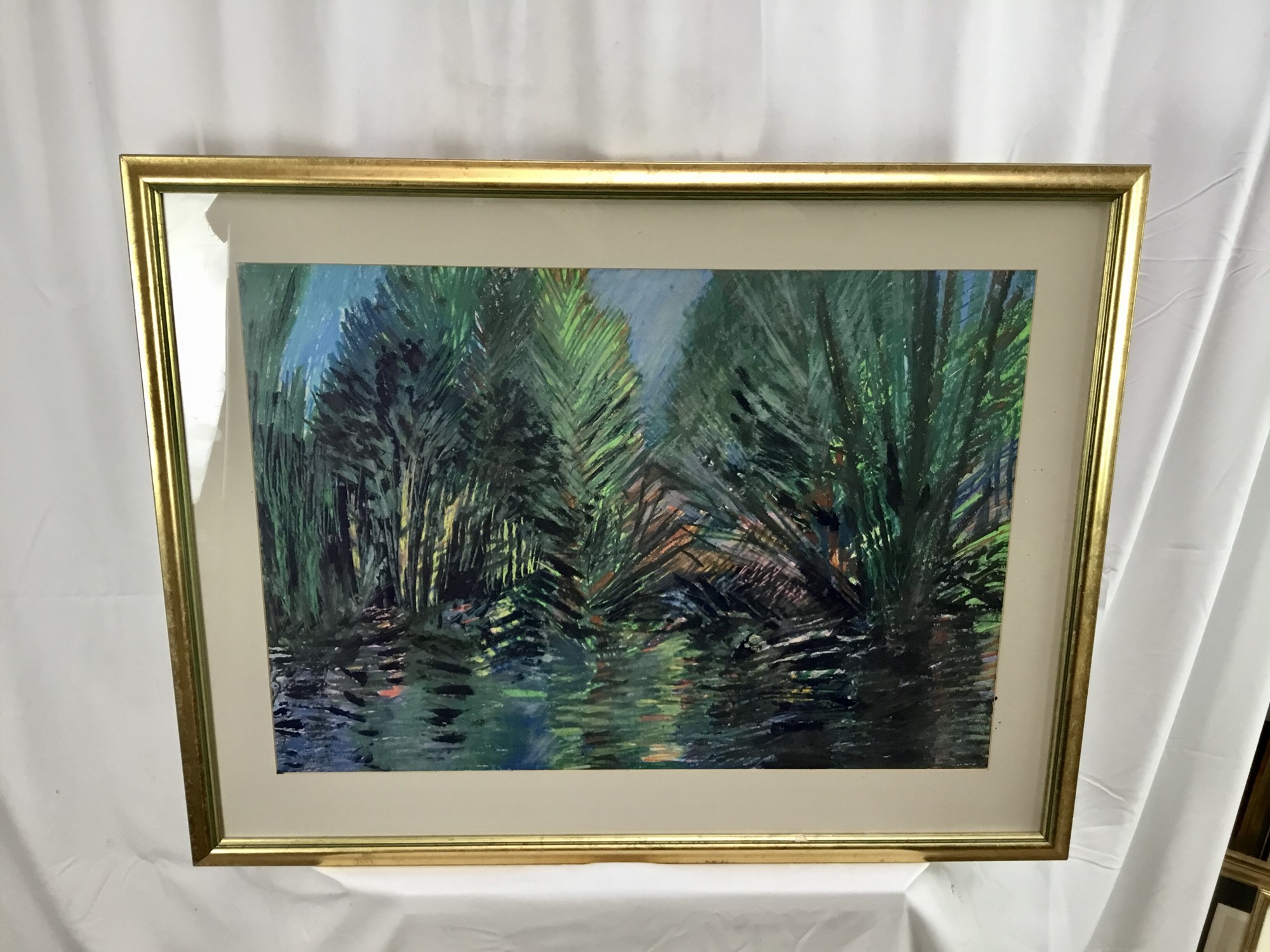 Lot 244 - Jorge Disdier (b. 1943) oil pastel, Abstract