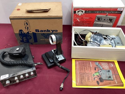 Lot 2698 - Collection of vintage CB and HAM radio equipment and a compass