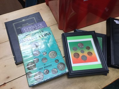 Lot 516 - Accessories - To include coin albums, cases, banknotes frames, capsules, books, with some coins noted and other items (Qty)