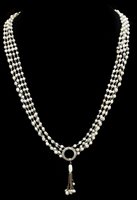 Lot 786 - Fine 1920s pearl and diamond sautoir necklace...