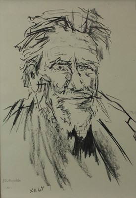 Lot 1021 - Oskar Kokoschka 1886-1980 Austrian, Ezra Pound lithograph 1964 signed in pencil, numbered M one of 26 lettered artists proofs, aside from re-edition of 195