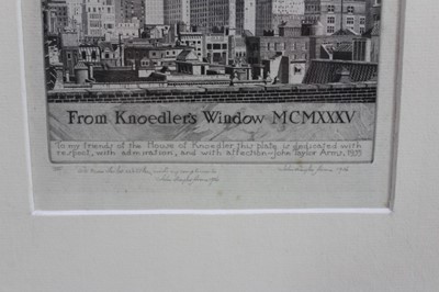 Lot 153 - John Taylor Arms 1887-1953 American etching 'From Knoedlers Window' signed in pencil and number IV